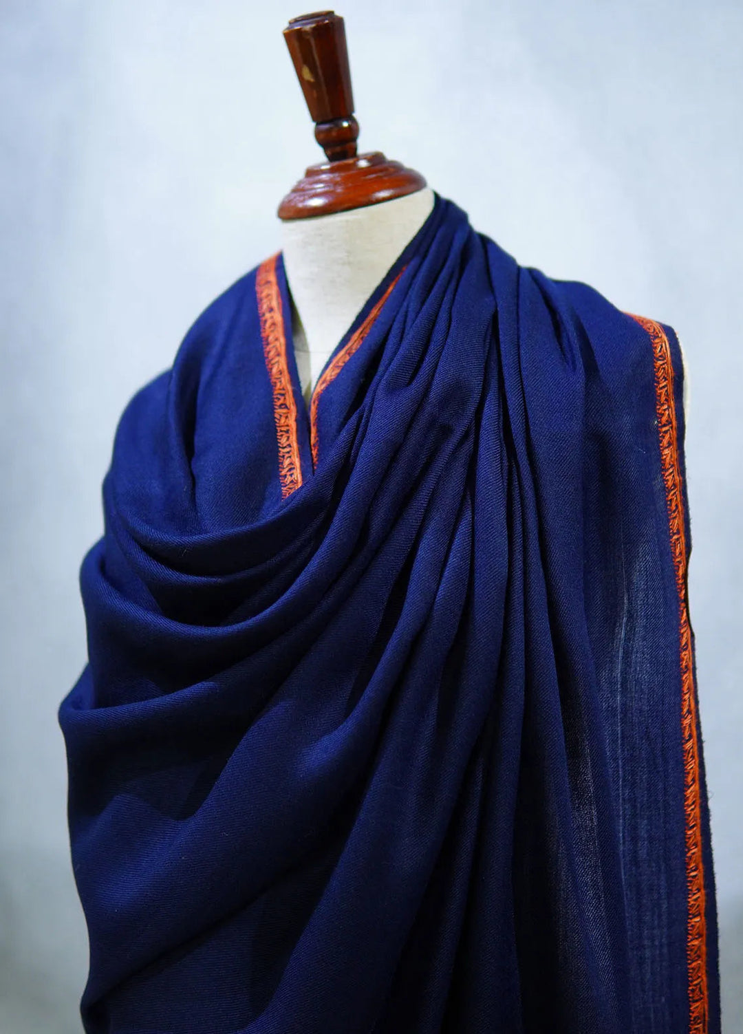 Sanaulla Exclusive Range Pashmina Shawl D-18 Navy Blue 4 - Winter Collection