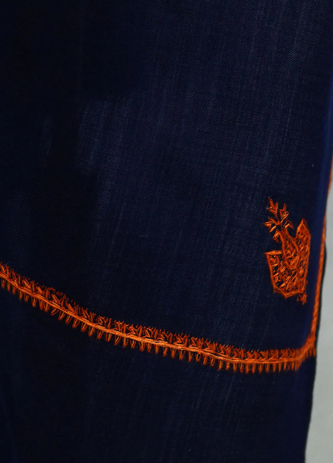 Sanaulla Exclusive Range Pashmina Shawl D-18 Navy Blue 4 - Winter Collection