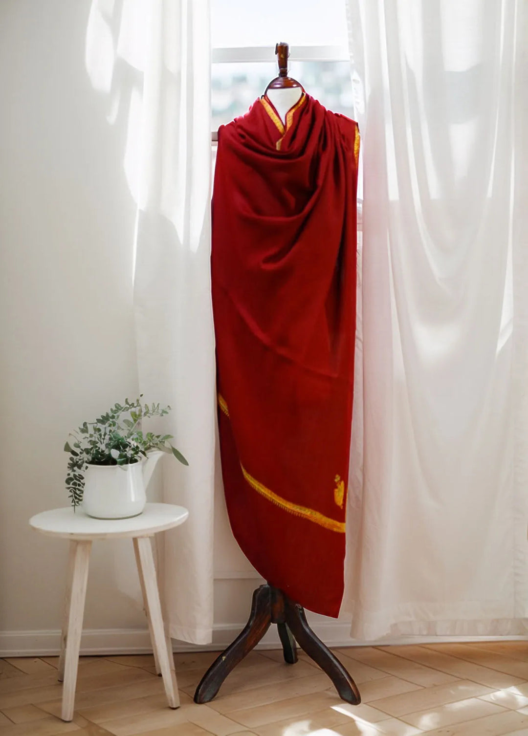 Sanaulla Exclusive Range Pashmina Shawl D-18 Red 3 - Winter Collection