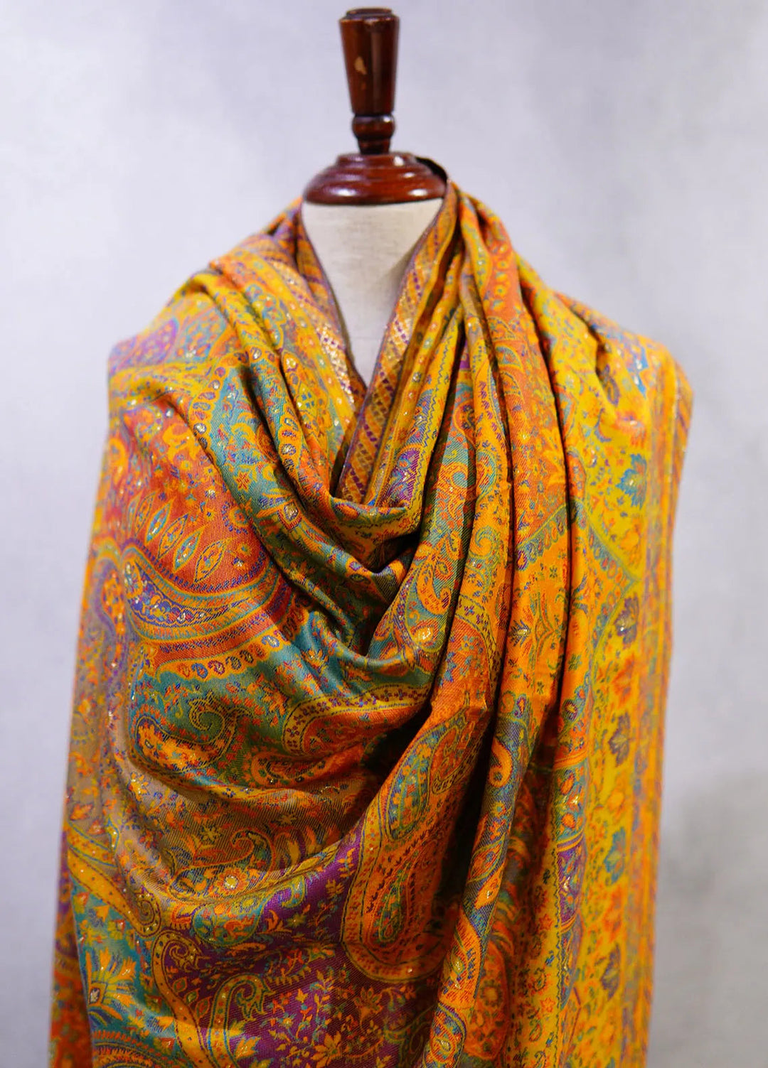 Sanaulla Exclusive Range Pashmina Shawl D-21 Multi 3 - Winter Collection