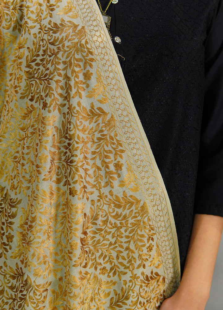 Sanaulla Exclusive Range Pashmina Shawl D-26 Cream - Winter Collection
