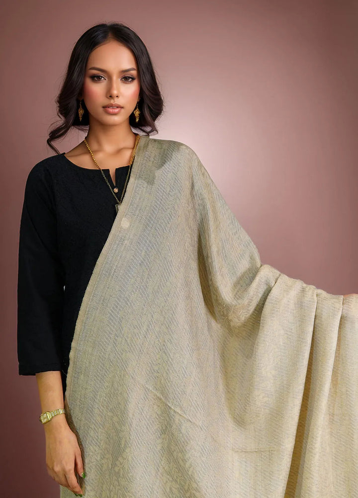 Sanaulla Exclusive Range Pashmina Shawl D-28 Fawn - Winter Collection