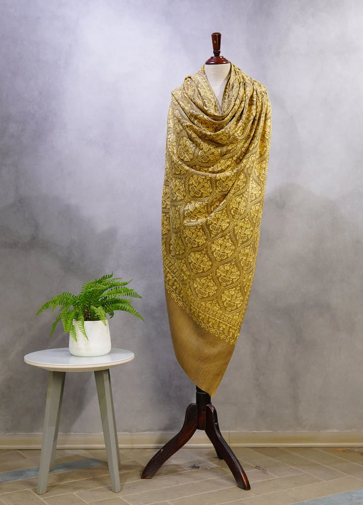 Sanaulla Exclusive Range Pashmina Shawl D-37 Brown 1 - Winter Collection