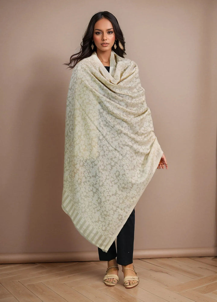 Sanaulla Exclusive Range Pashmina Shawl D-38 Fawn - Winter Collection