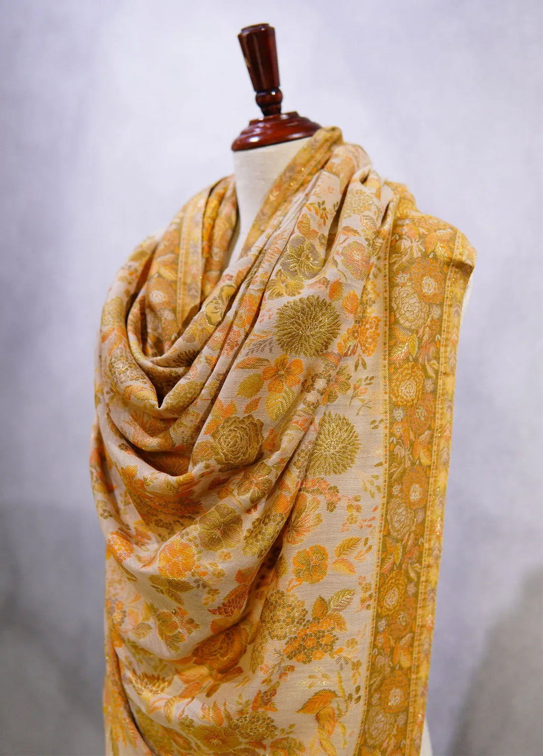 Sanaulla Exclusive Range Pashmina Shawl D-4 Brown - Winter Collection