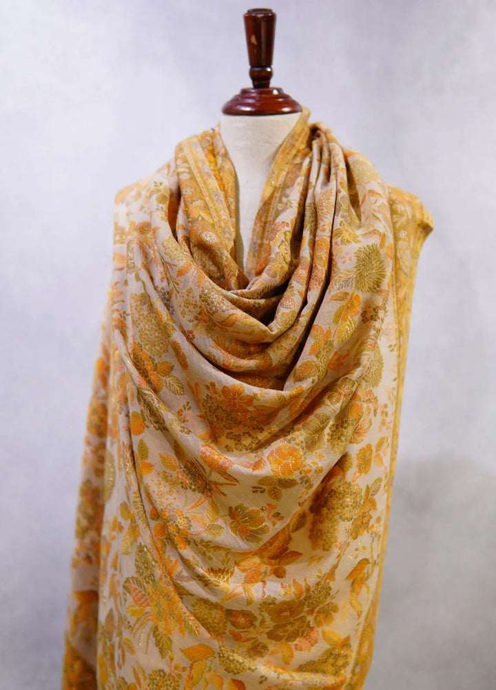 Sanaulla Exclusive Range Pashmina Shawl D-4 Brown - Winter Collection