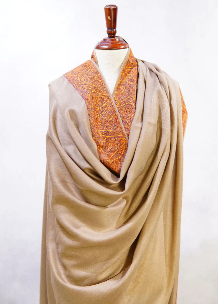 Sanaulla Exclusive Range Pashmina Shawl D-45 Dark Brown 2 - Winter Collection