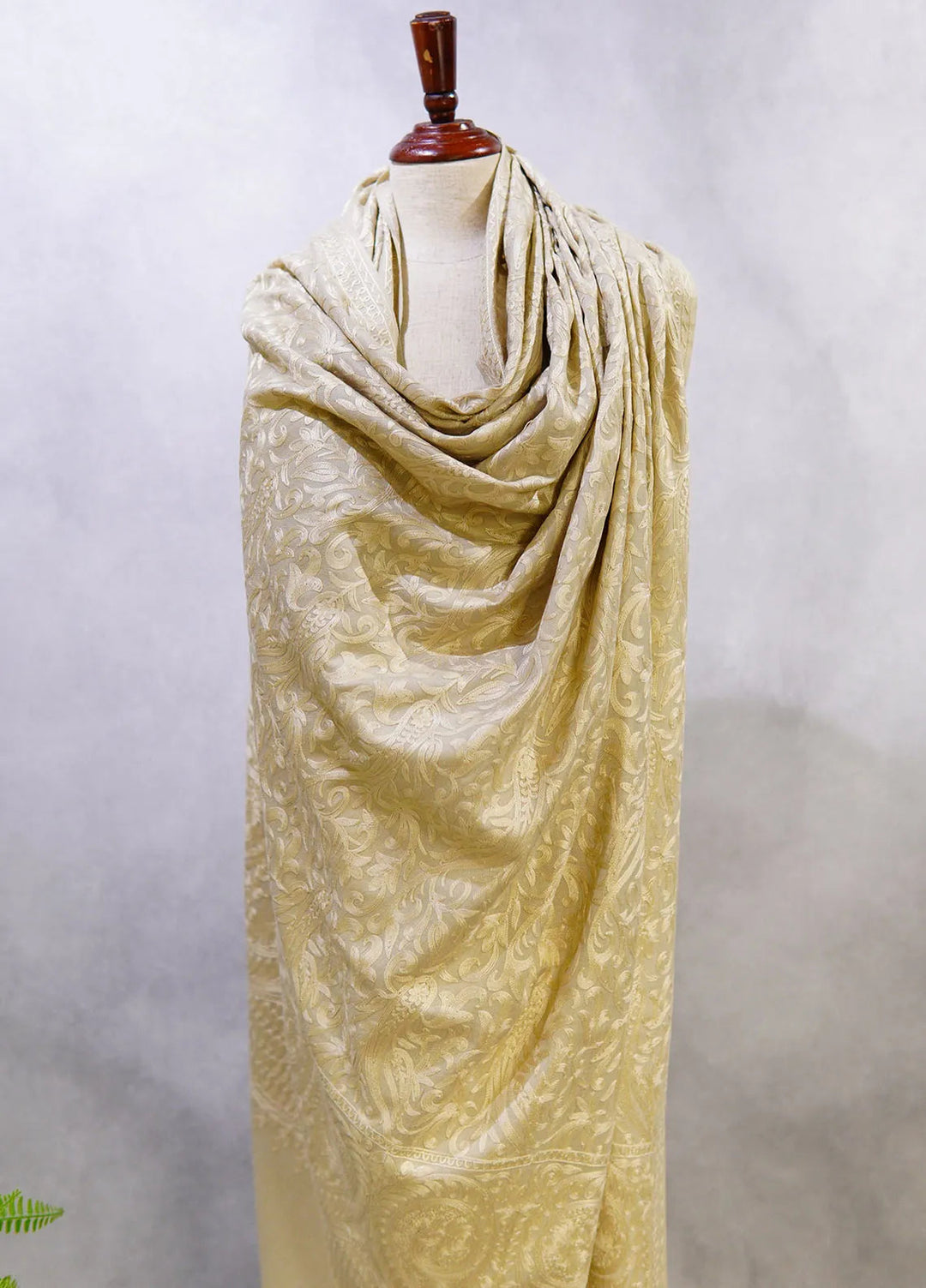 Sanaulla Exclusive Range Pashmina Shawl D-48 Light Grey - Winter Collection