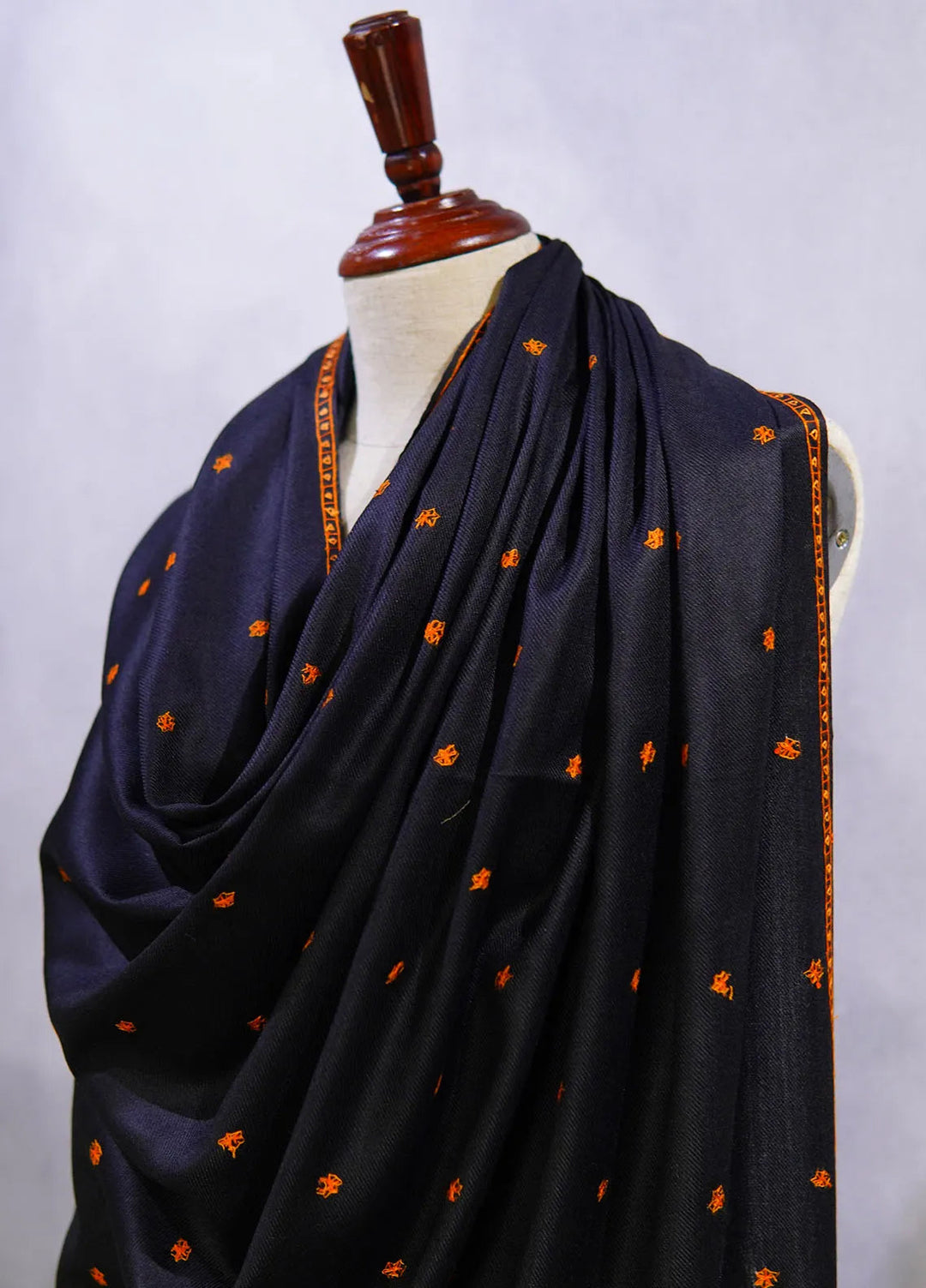 Sanaulla Exclusive Range Pashmina Shawl D-50 Black - Winter Collection