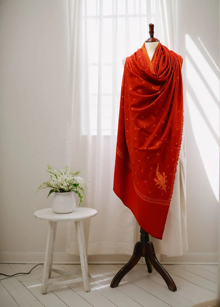 Sanaulla Exclusive Range Pashmina Shawl D-50 Mehroon 2 - Winter Collection