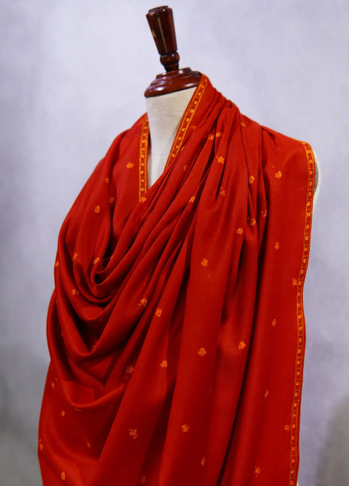 Sanaulla Exclusive Range Pashmina Shawl D-50 Mehroon - Winter Collection