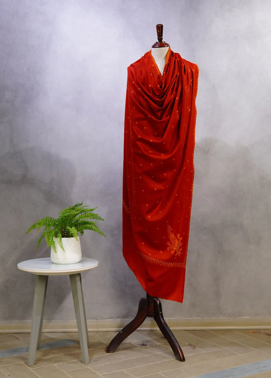 Sanaulla Exclusive Range Pashmina Shawl D-50 Mehroon - Winter Collection