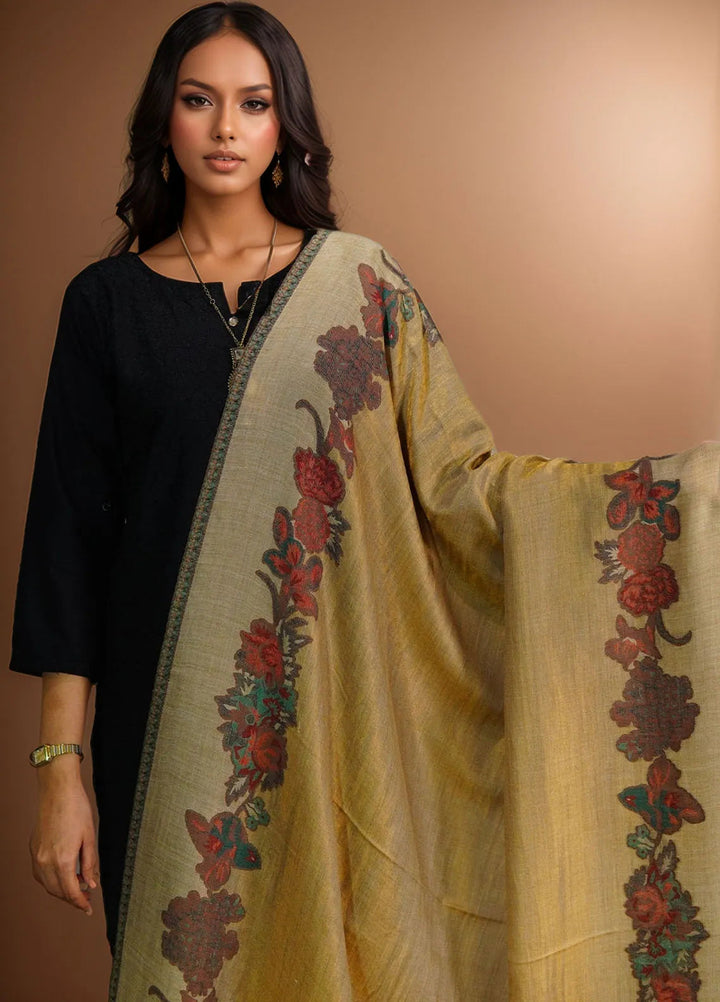 Sanaulla Exclusive Range Pashmina Shawl D-54 Brown 2 - Winter Collection