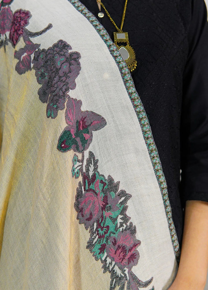 Sanaulla Exclusive Range Pashmina Shawl D-54 Cream - Winter Collection