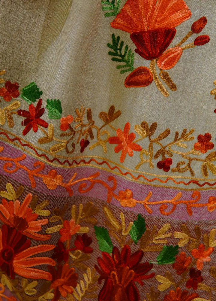 Sanaulla Exclusive Range Pashmina Shawl D-55 Brown 9 - Winter Collection