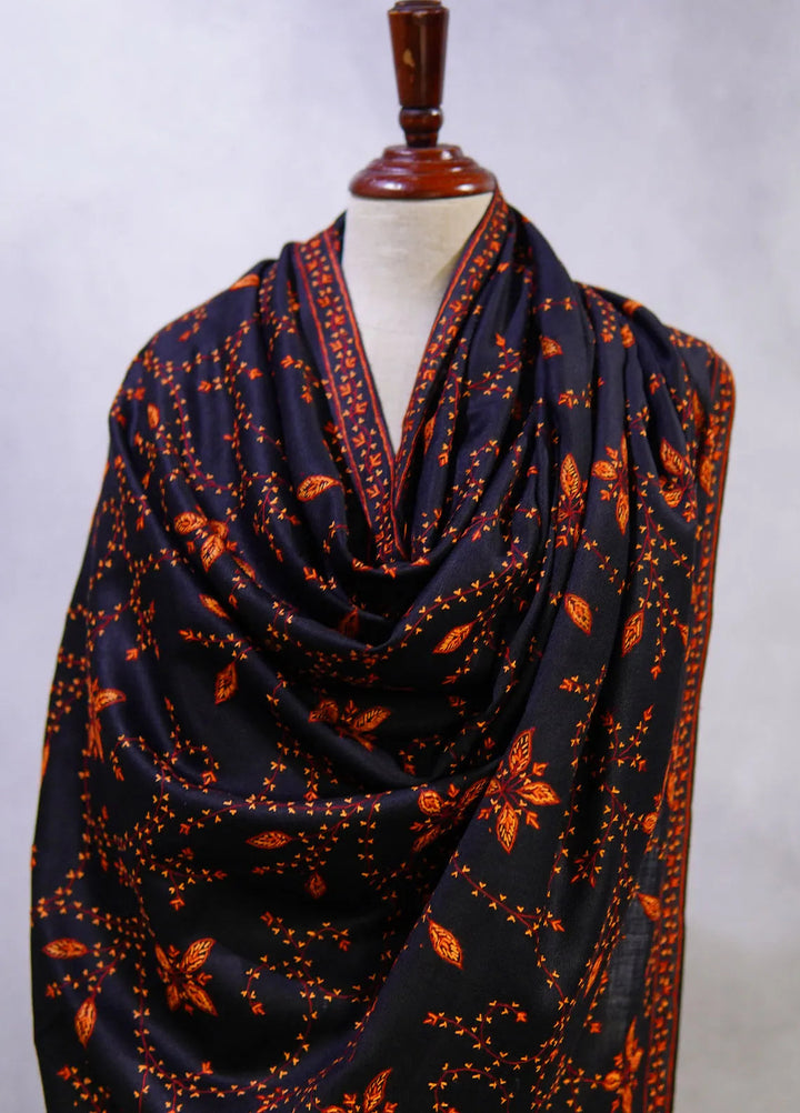 Sanaulla Exclusive Range Pashmina Shawl D-57 Black - Winter Collection