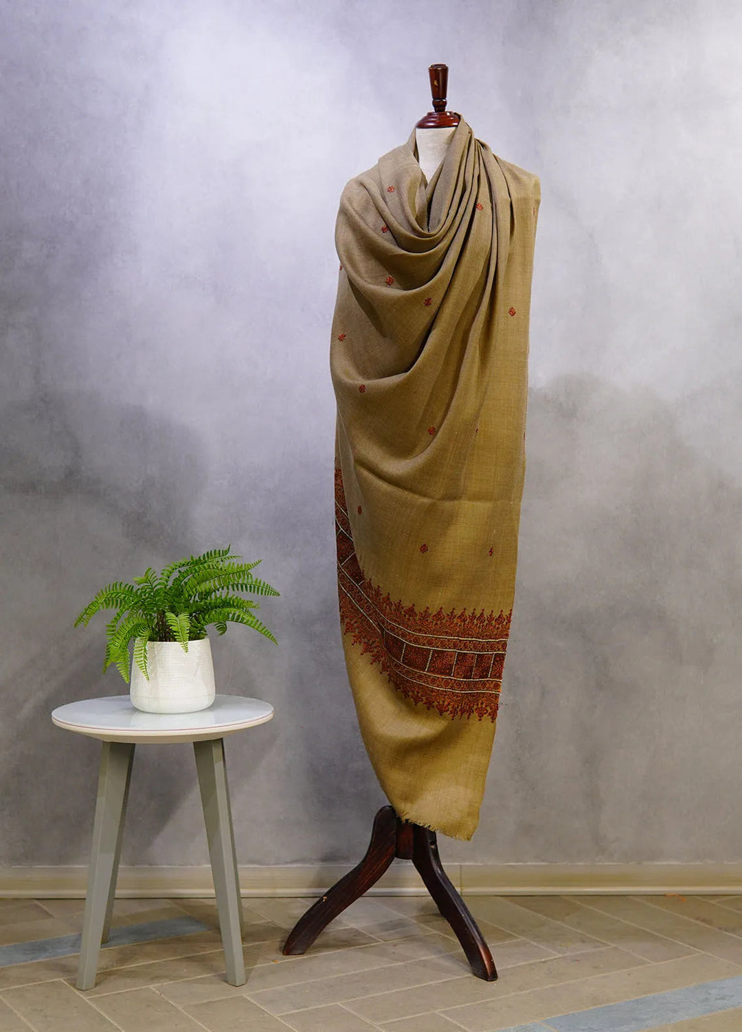 Sanaulla Exclusive Range Pashmina Shawl D-58 Brown - Winter Collection