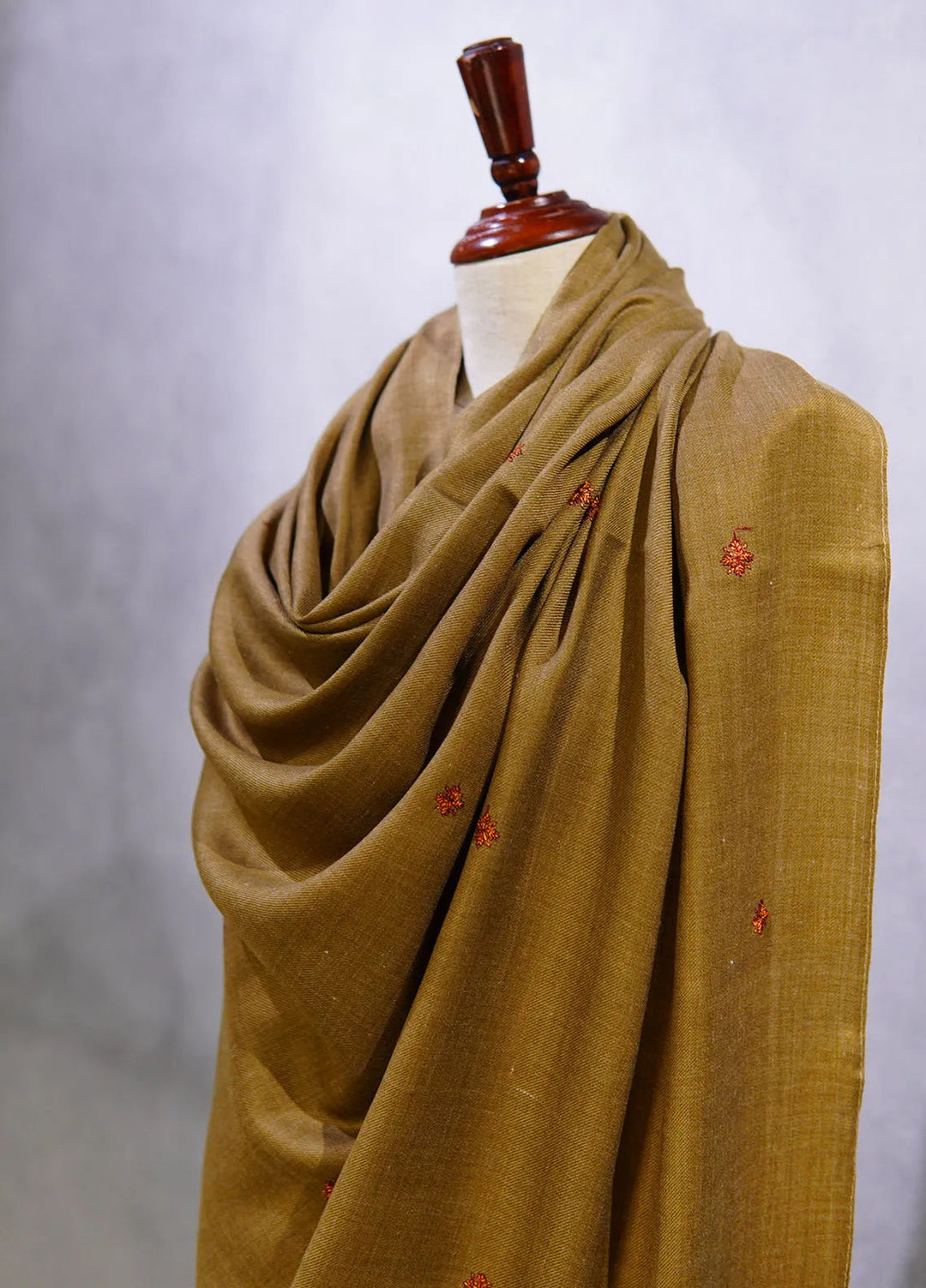 Sanaulla Exclusive Range Pashmina Shawl D-58 Dark Brown - Winter Collection