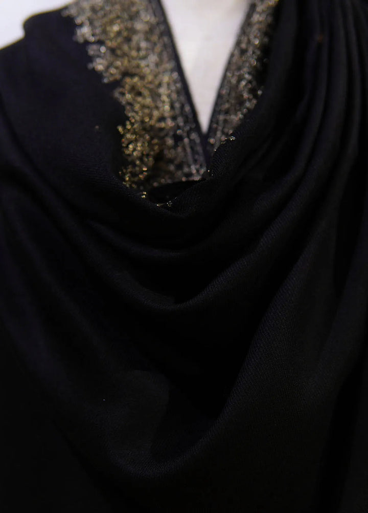 Sanaulla Exclusive Range Pashmina Shawl D-63 Black 2 - Winter Collection