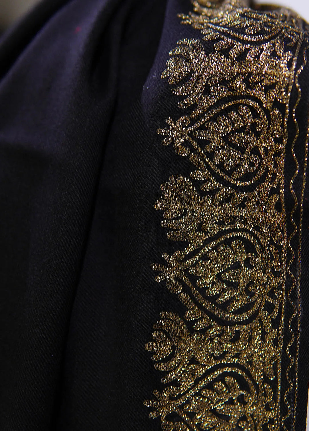 Sanaulla Exclusive Range Pashmina Shawl D-63 Black - Winter Collection