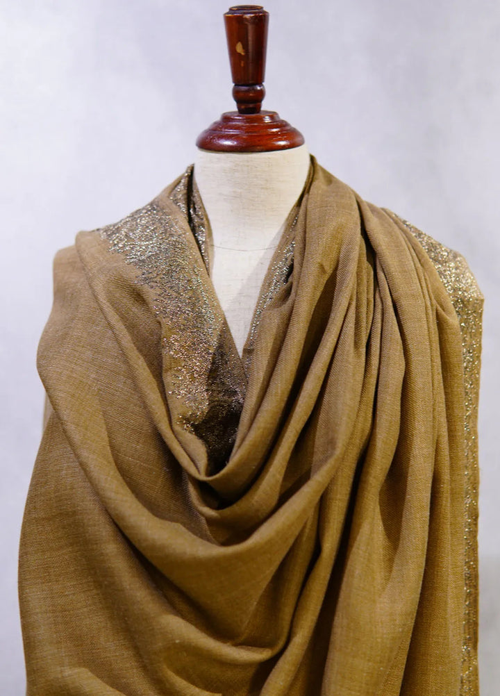 Sanaulla Exclusive Range Pashmina Shawl D-63 Brown - Winter Collection