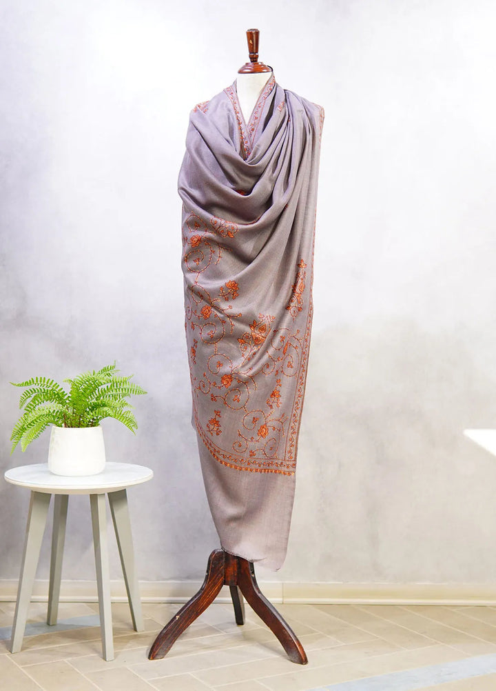 Sanaulla Exclusive Range Pashmina Shawl D-7 Light Purple - Winter Collection