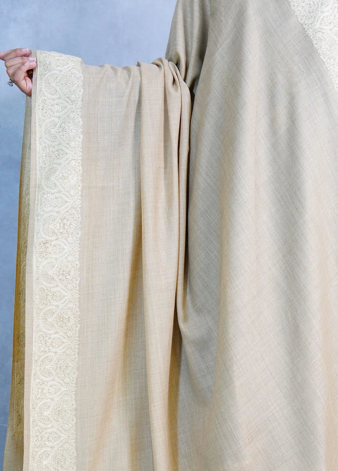 Sanaulla Exclusive Range Pashmina Shawl D-9 Camel - Winter Collection