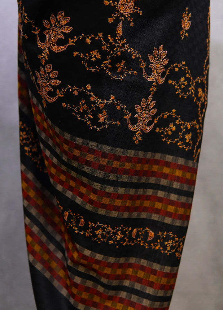 Sanaulla Exclusive Range Pashmina Shawl KPS D-10 Black 3 - Winter Collection