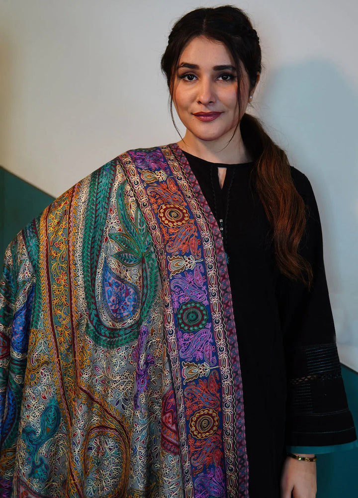 Sanaulla Exclusive Range Pashmina Shawl KPS D-100 Multi 1 - Winter Collection