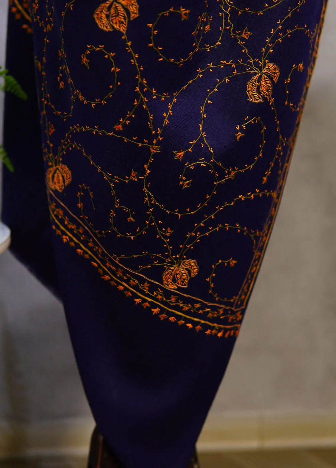 Sanaulla Exclusive Range Pashmina Shawl KPS D-12 Navy Blue - Winter Collection