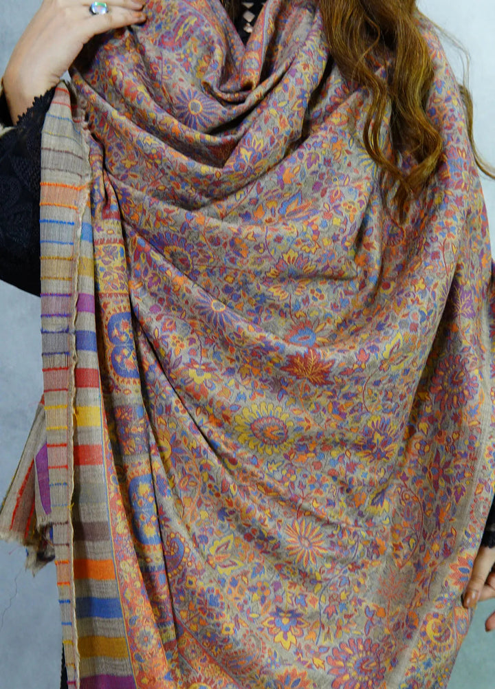 Sanaulla Exclusive Range Pashmina Shawl KPS D-18 Multi 5 - Winter Collection