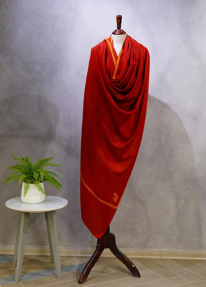 Sanaulla Exclusive Range Pashmina Shawl KPS D-19 Mehroon - Winter Collection