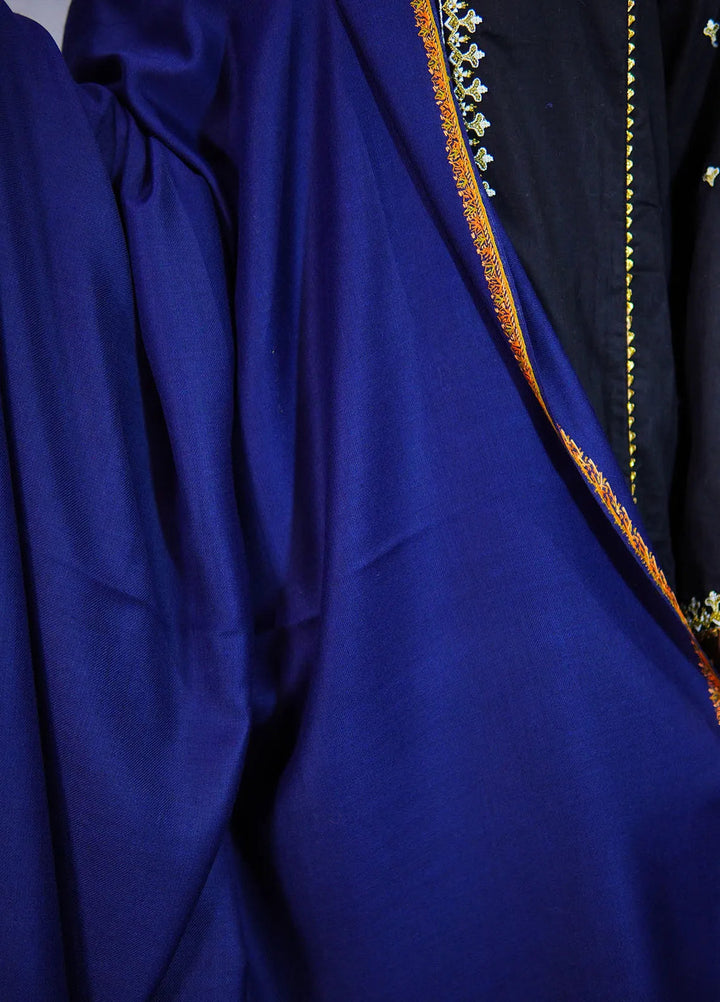 Sanaulla Exclusive Range Pashmina Shawl KPS D-19 Navy Blue 1 - Winter Collection