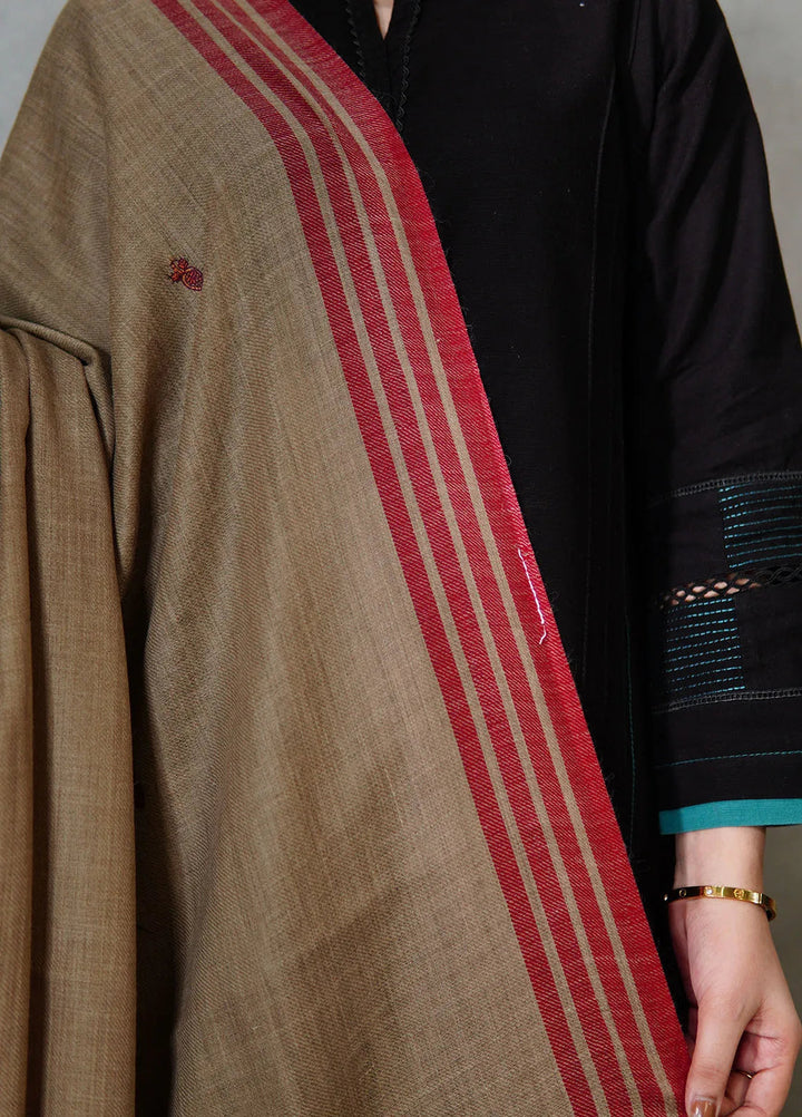Sanaulla Exclusive Range Pashmina Shawl KPS D-2 Dark Brown 1 - Winter Collection