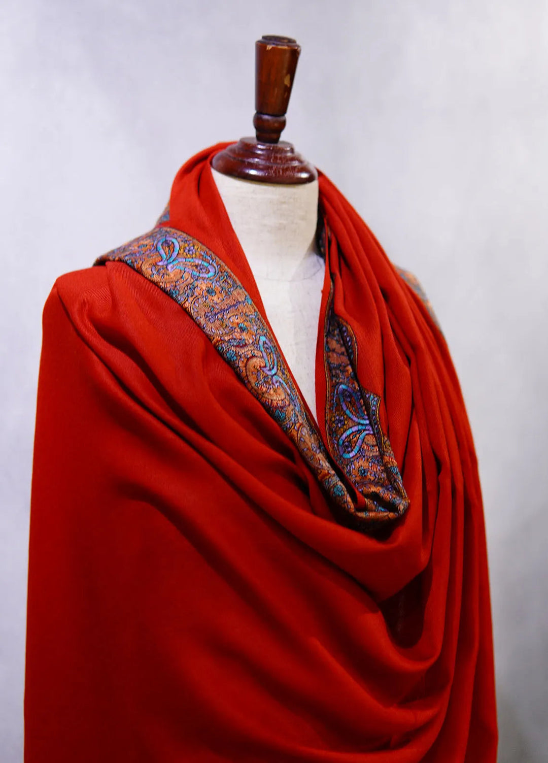 Sanaulla Exclusive Range Pashmina Shawl KPS D-25 Mehroon - Winter Collection