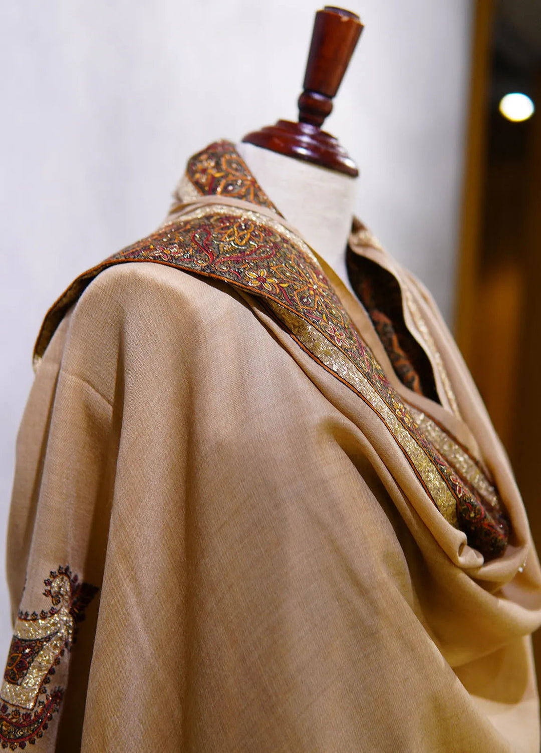 Sanaulla Exclusive Range Pashmina Shawl KPS D-32 Brown - Winter Collection