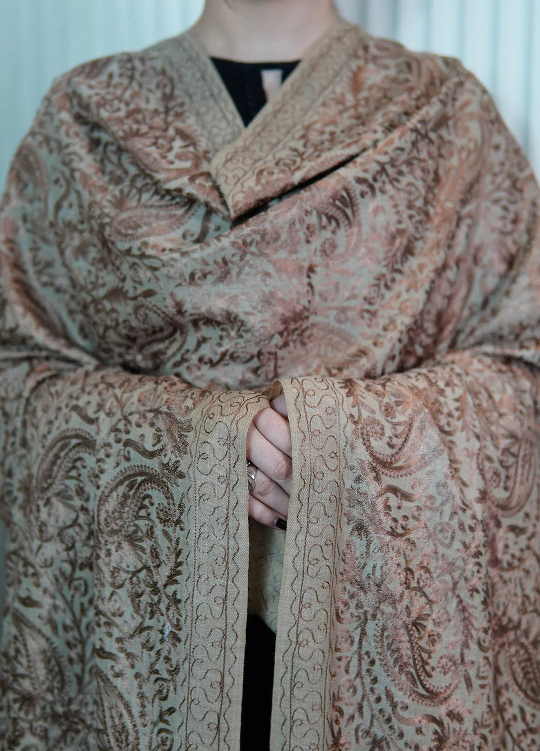 Sanaulla Exclusive Range Pashmina Shawl KPS D-35 Brown 2 - Winter Collection