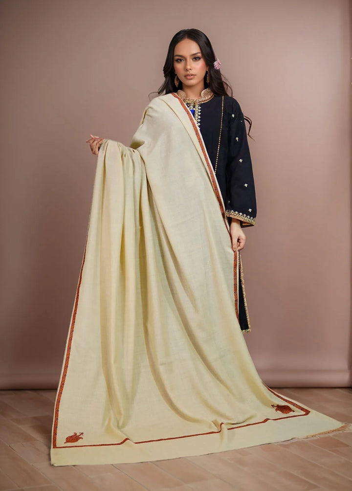 Sanaulla Exclusive Range Pashmina Shawl KPS D-38 Cream 4 - Winter Collection
