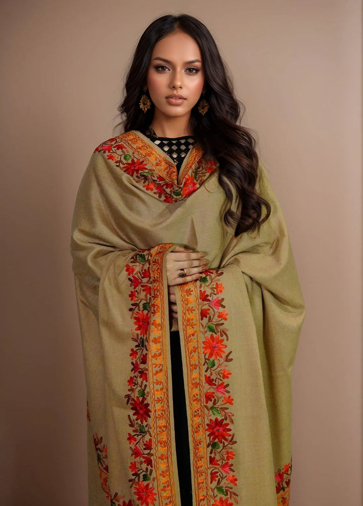 Sanaulla Exclusive Range Pashmina Shawl KPS D-4 Brown 6 - Winter Collection