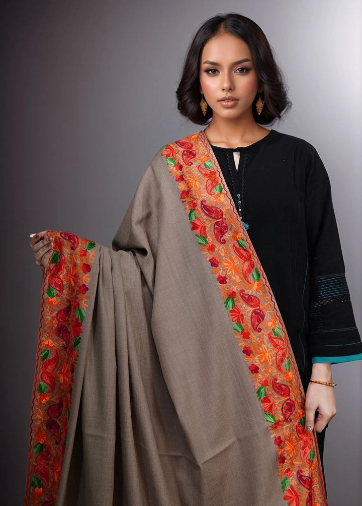 Sanaulla Exclusive Range Pashmina Shawl KPS D-5 Brown - Winter Collection
