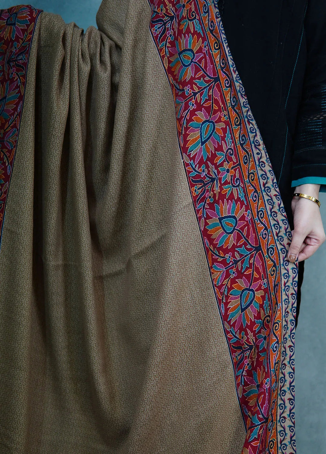 Sanaulla Exclusive Range Pashmina Shawl KPS D-52 Multi 13 - Winter Collection