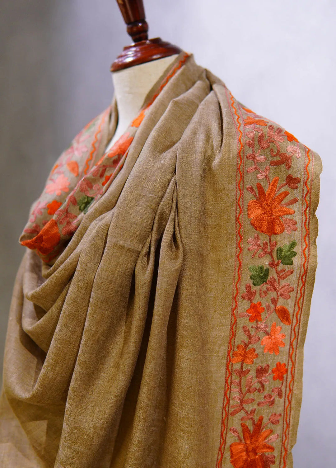 Sanaulla Exclusive Range Pashmina Shawl KPS D-55 Beige - Winter Collection
