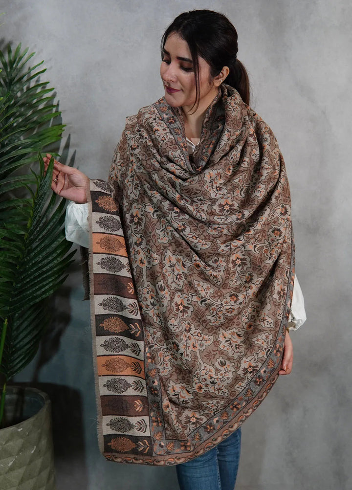 Sanaulla Exclusive Range Pashmina Shawl Mama D-10 Multi 03 - Winter Collection