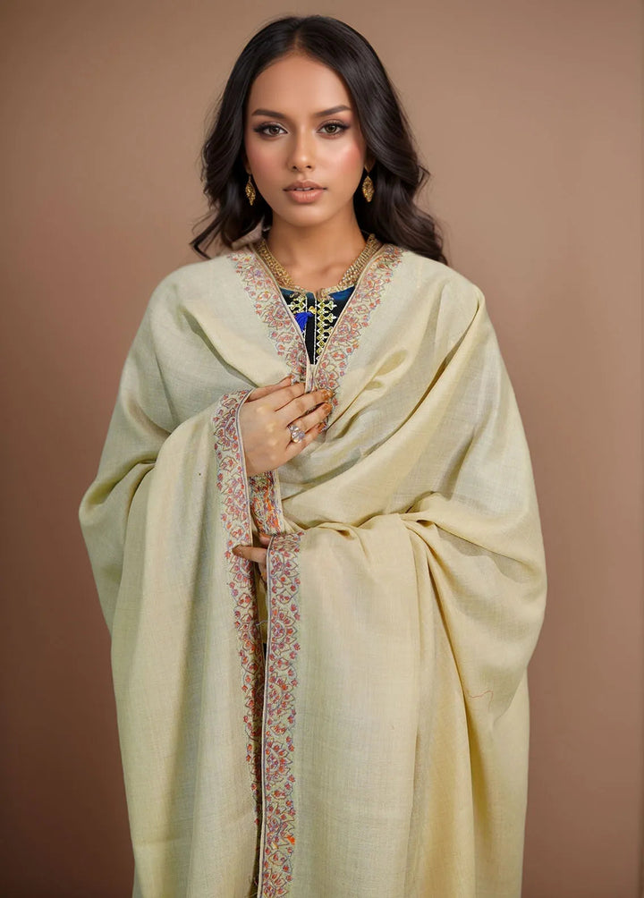 Sanaulla Exclusive Range Pashmina Shawl MAMA D-11 Fawn 1 - Winter Collection