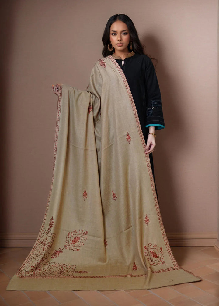 Sanaulla Exclusive Range Pashmina Shawl MAMA D-13 Brown 3 - Winter Collection