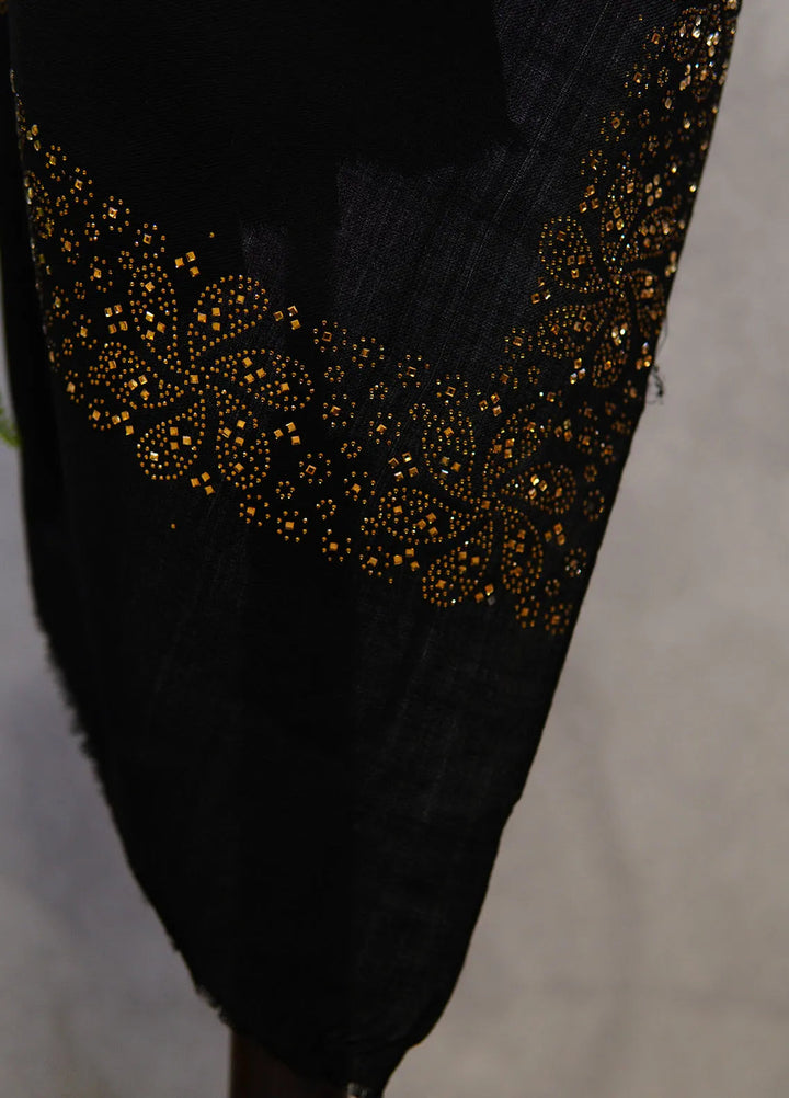 Sanaulla Exclusive Range Pashmina Shawl MAMA D-19 Black - Winter Collection