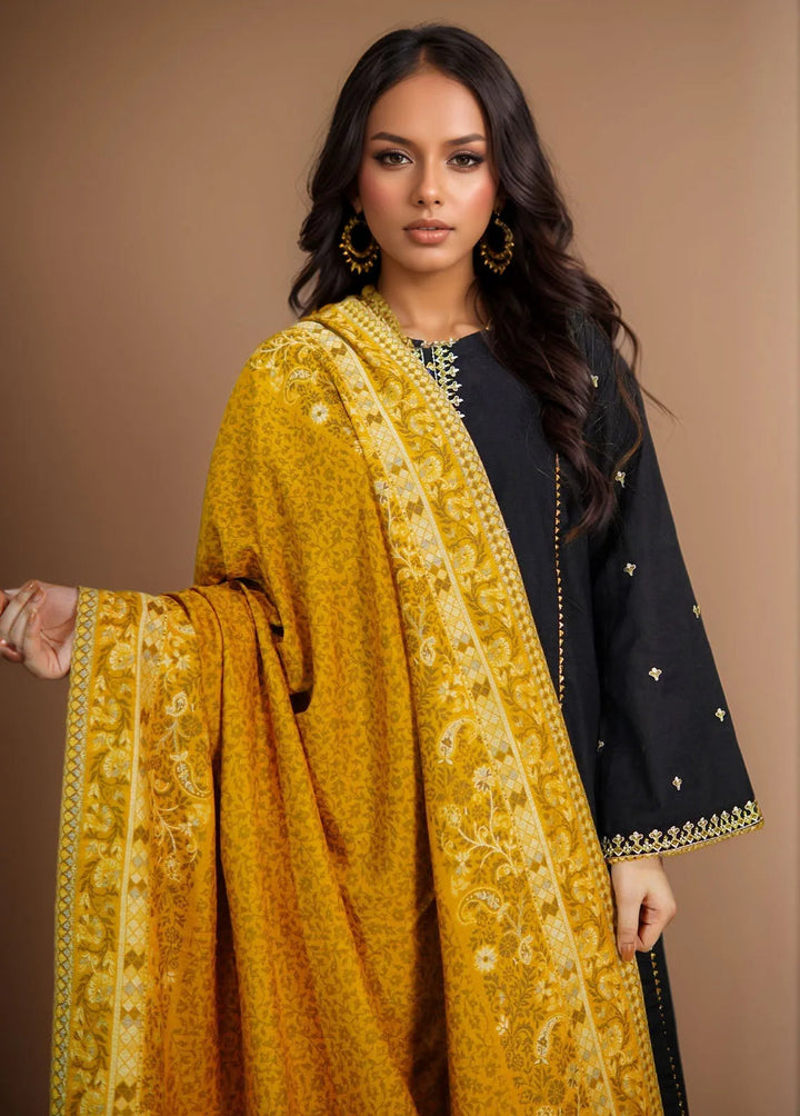 Sanaulla Exclusive Range Pashmina Shawl MAMA D-24 Yellow - Winter Collection
