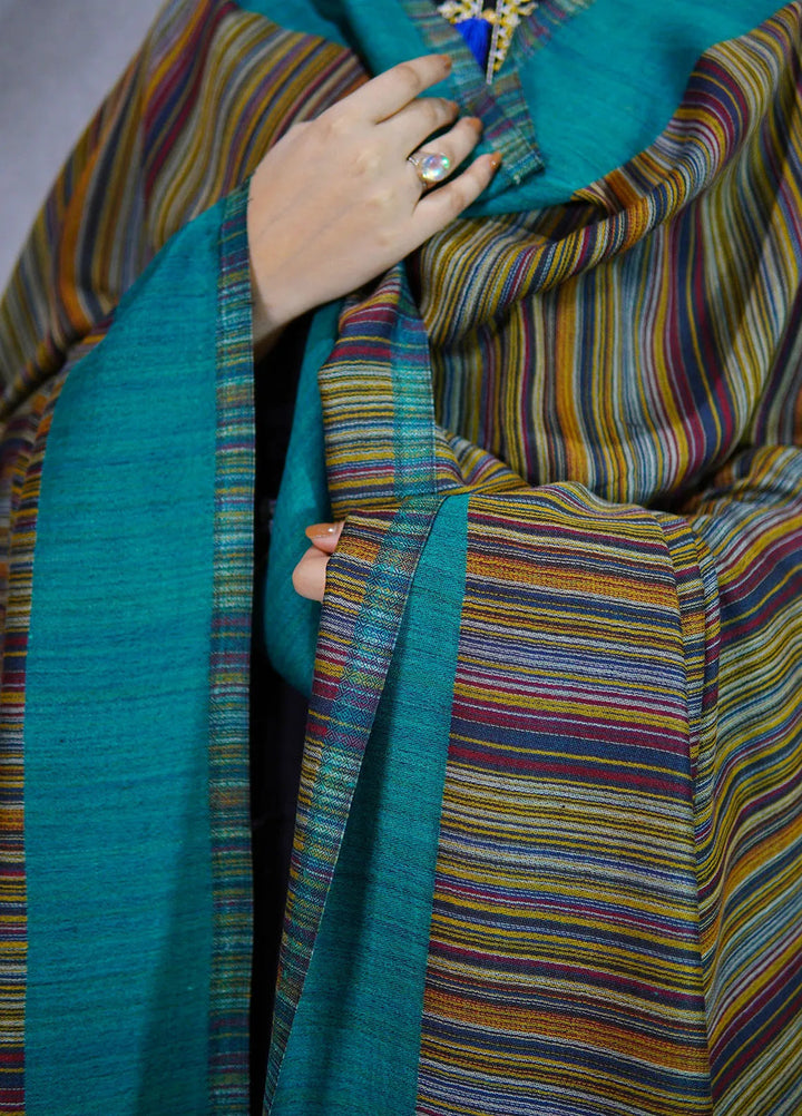 Sanaulla Exclusive Range Pashmina Shawl MAMA D-29 Green - Winter Collection