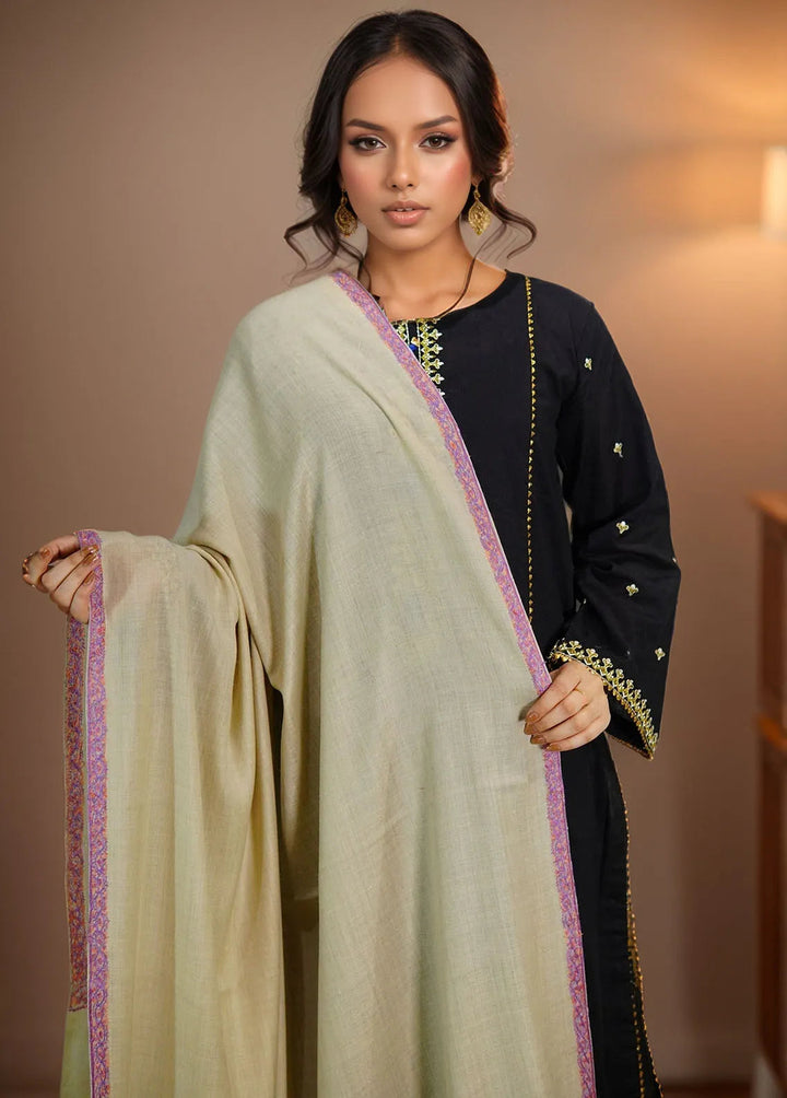 Sanaulla Exclusive Range Pashmina Shawl MAMA D-6 Fawn 1 - Winter Collection