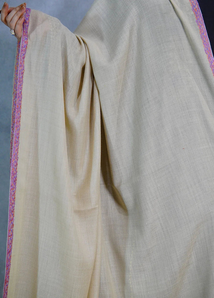 Sanaulla Exclusive Range Pashmina Shawl MAMA D-6 Fawn 1 - Winter Collection